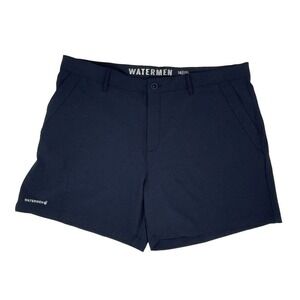 Watermen 16 Navy Blue Drawstring Waist Polyester Stretch Women's Hybrid‎ Short